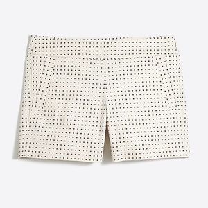 J. Crew 5" chino city fit ivory polka dot shorts